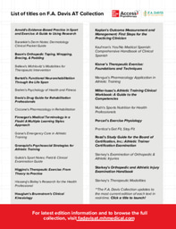 List of titles on F.A. Davis AT Collection 