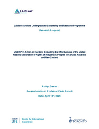 Evaluating the Effectiveness of UNDRIP in Canada, Australia and New Zealand - Research Proposal