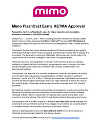 Mimo FlashCast Earns HETMA Approval