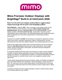 Mimo Previews Outdoor Displays with BrightSign Built-In at InfoComm 2026