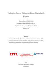 Feeling the Swarm Enhancing Drone Control with Haptics