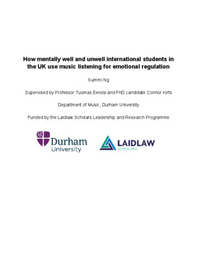 Research report: How mentally well and unwell UK international students use music for emotional regulation