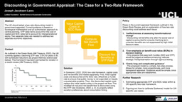 Poster: Discounting in Government Appraisal