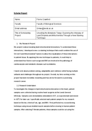 Reflective Report - Unveiling the Metabolic Tango: Exploring the Interplay of Lipid Droplets and Mitochondria through a New Staining Technique