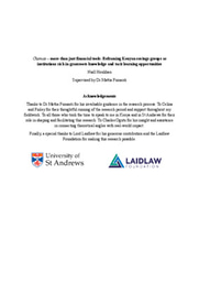Chamas – more than just financial tools: Reframing Kenyan savings groups as institutions rich in grassroots knowledge and tacit learning opportunities