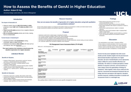 Laidlaw Poster: How to Assess the Benefits of Generative AI in Higher Education