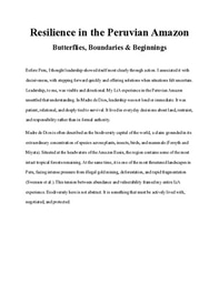 Resilience in the Peruvian Amazon - Leadership in Action Report