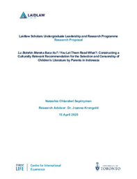 Laidlaw Scholar Research Proposal - Censorship of Children's Literature in Indonesia