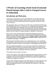 LiA Reflective Essay: Researching equal access to education