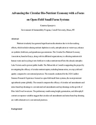 Advancing the Circular Bio-Nutrient Economy 