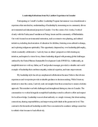 Laidlaw Leadership Essay