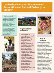 Leadership in Action Environmental Restoration and Cultural Exchange in Ecuador (1)