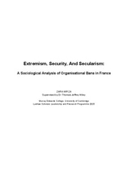Extremism, Security, And Secularism: A Sociological Analysis of Organisational Bans in France (Essay)