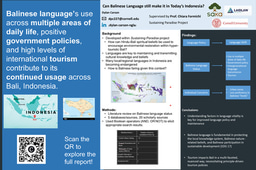 Can Balinese Language still make it in Today’s Indonesia? (Poster)