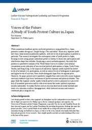 Final Report: A Study of Youth Protest Culture in Japan