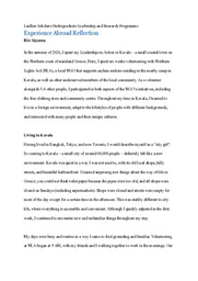 Summer Experience Abroad Reflection