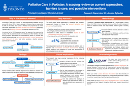 Research Poster: Palliative care in Pakistan: A scoping review on current approaches, barriers to care, and possible interventions