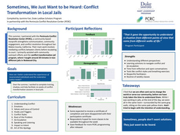 Conflict Transformation in Local Jails