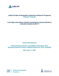Research Proposal - In the Valley of the Shadow of Death: Evaluating the protection afforded to vulnerable Canadians by Bill C-7