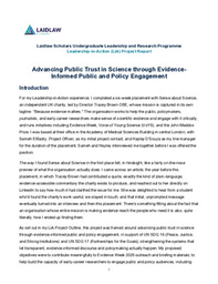 LiA Project Report: Advancing public trust in science through evidence-informed public and policy engagement 