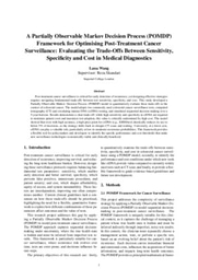 Optimising Sensitivity and Specificity in Medical Diagnostics - Research Report