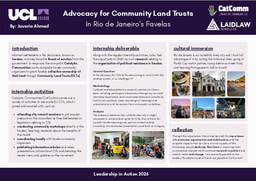 LIA Poster: Advocacy for Community Land Trusts In Rio de Janeiro’s Favelas
