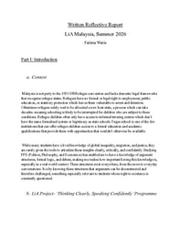 LiA Malaysia Reflective Report