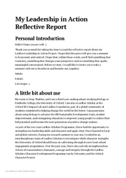 My Leadership in Action Reflective Report