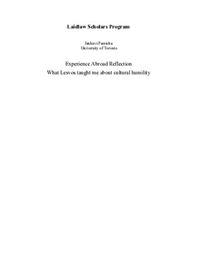 LiA Experience Abroad Reflection 
