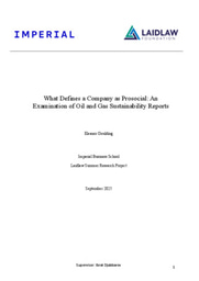 What Defines a Company as Prosocial: An Examination of Oil and Gas Sustainability Reports 