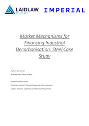 Market Mechanisms for Financing Industrial Decarbonisation: Steel Case Study REPORT
