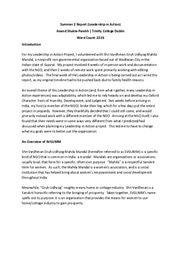 Anand Shukla-Parekh - Summer 2 Report (Leadership in Action)