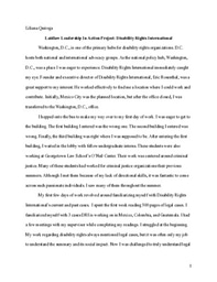 Leadership In Action Project Essay: Disability Rights International