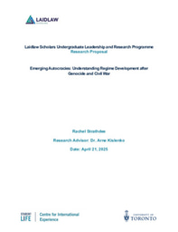 Project Outline: Emerging Autocracies: Understanding Regime Development after Genocide and Civil War