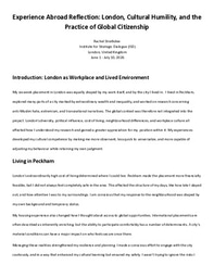 Experience Abroad Reflection