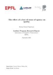 Research Report - The effect of a loss of sense of agency on apathy