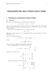 pseudospectra and utmost right norm report