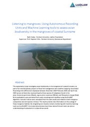 Research paper - "Listening to mangroves: Using Autonomous Recording Units and Machine Learning tools to assess avian biodiversity in the mangroves of coastal Suriname"