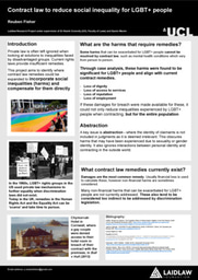 Can Contract Law be used to address LGBT+ social inequalities? RESEARCH POSTER