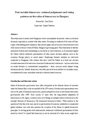 Post-socialist democracy: national judgements and voting patterns on the value of democracy in Hungary