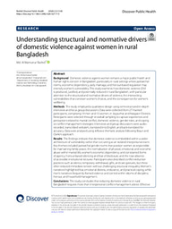 Understanding structural and normative drivers of domestic violence against women in rural Bangladesh