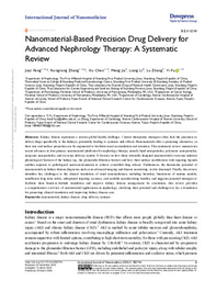 Nanomaterial-Based Precision Drug Delivery for Advanced Nephrology Therapy: A Systematic Review