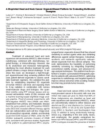 A Bioprinted Head and Neck Cancer Organoid-Based Platform for Evaluating Multimodal Therapies