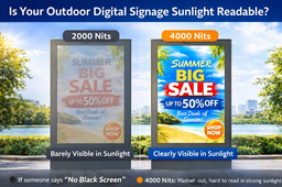 If an Outdoor Display Never Blacks Out, Ask One Question First: “At What Brightness?”