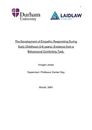 Research Paper: The Development of Empathic Responding During Early Childhood (3-6 years): Evidence from a Behavioural Comforting Task.