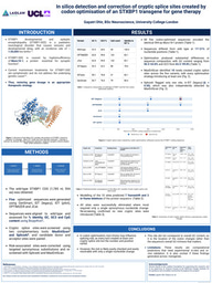 In silico detection and correction of cryptic splice sites created by codon optimisation of an STXBP1 transgene for gene therapy