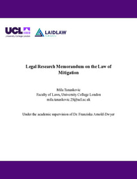 Legal Research Memorandum on the Law of Mitigation