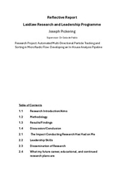 Research Reflection Report: Automated Multi-Directional Particle Tracking and  Sorting in Microfluidic Flow: Developing an In-House Analysis Pipeline 