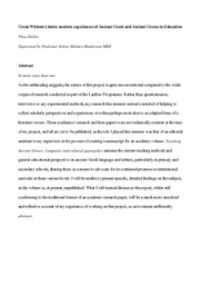 Research Report: Greek Without Limits