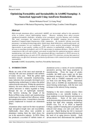 Research Report: Optimising Formability and Sustainability in AA6082 Stamping